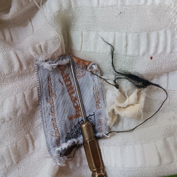 Medium Vintage 1960's Blouse Button-Up Shirt Chevron Print Bernardo Mod Mommy - Picture 7 of 7